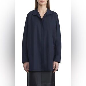 Lafayette 148 Letts Organic Poplin Cotton Shirt Dress L